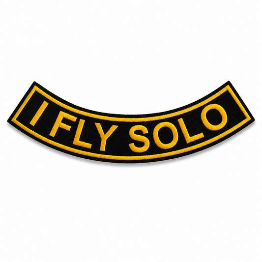 I Fly Solo Back Premium Embroidered Patch | Iron-On & Sew-On | 2.5 × 13 Inches