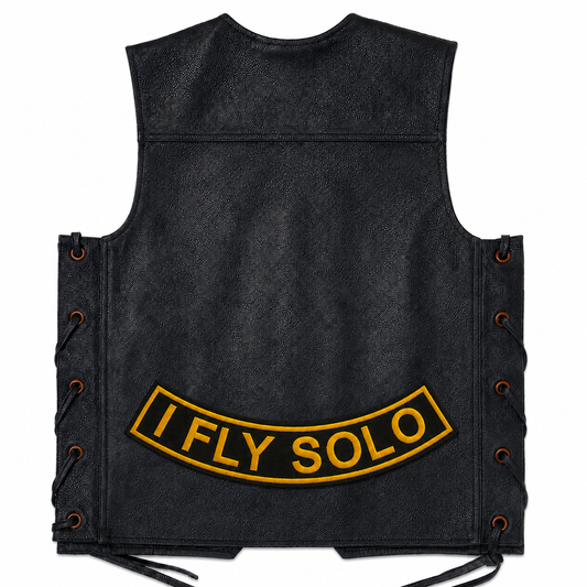I Fly Solo Back Premium Embroidered Patch | Iron-On & Sew-On | 2.5 × 13 Inches