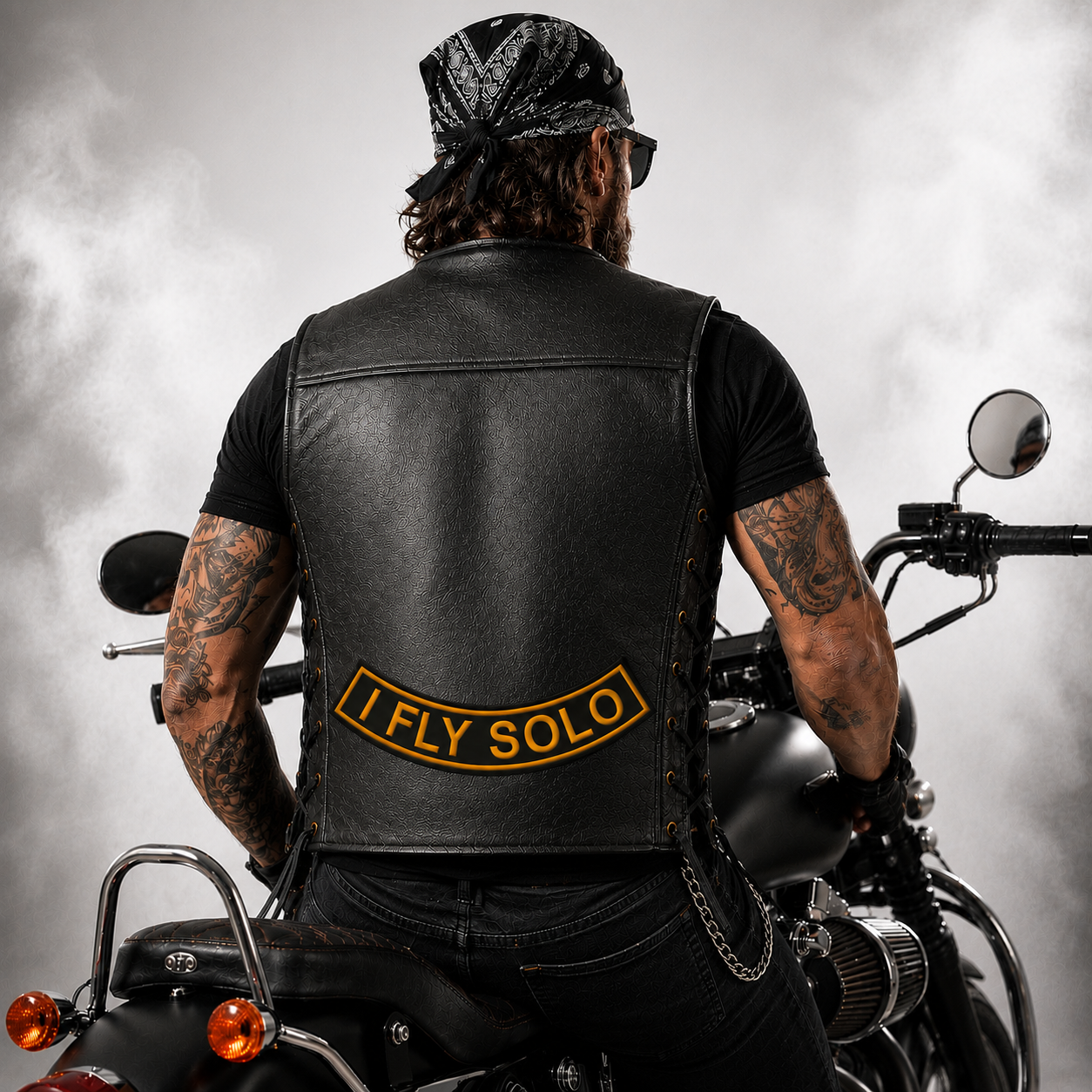 I Fly Solo Back Premium Embroidered Biker Patch | Iron-On & Sew-On | 2.5 × 13 Inches