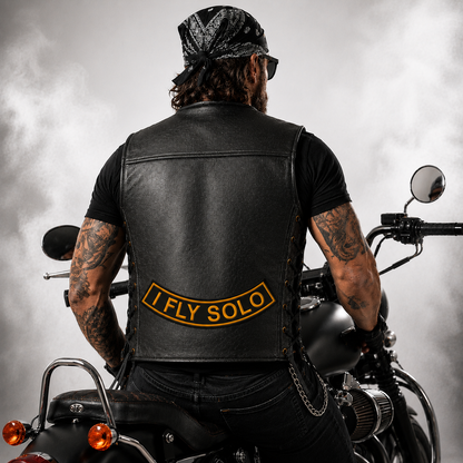 I Fly Solo Back Premium Embroidered Biker Patch | Iron-On & Sew-On | 2.5 × 13 Inches
