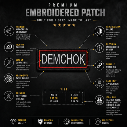 Demchok Expedition Embroidery Patch – 1 × 4 Inches