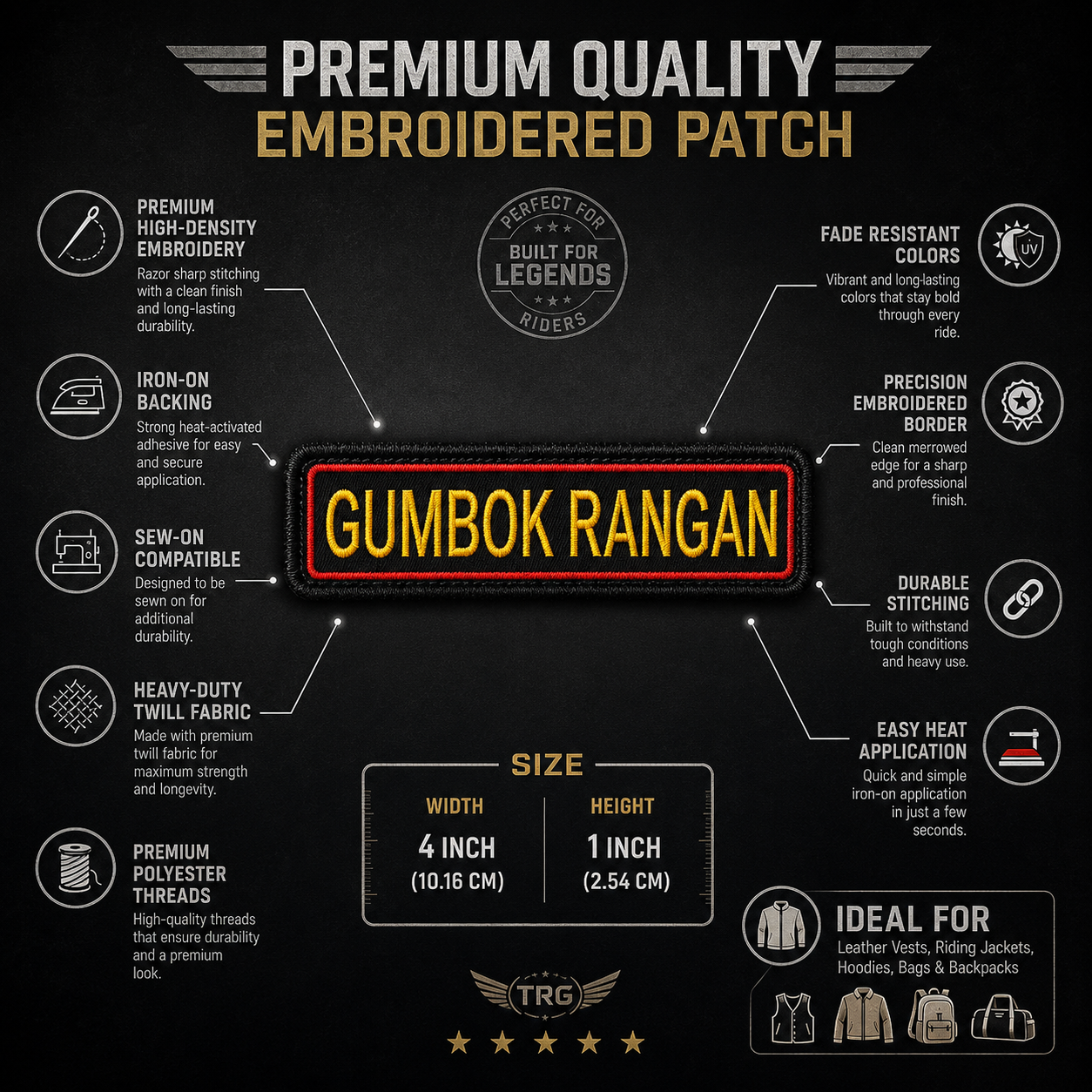 Gumbok Rangan Expedition Embroidery Patch – 1 × 4 Inches