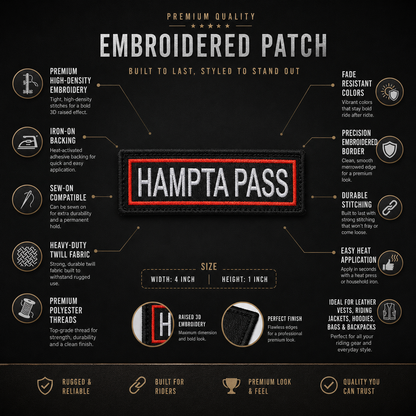 Hampta Pass Expedition Embroidery Patch – 1 × 4 Inches