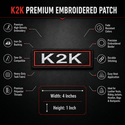 K2K Expedition Embroidery Patch – 1 × 4 Inches