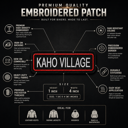 Kaho Village Expedition Embroidery Patch – 1 × 4 Inches