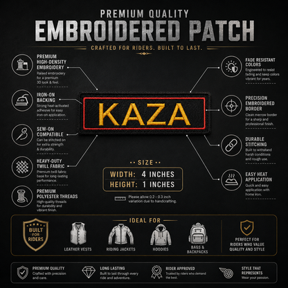Kaza Expedition Embroidery Patch – 1 × 4 Inches