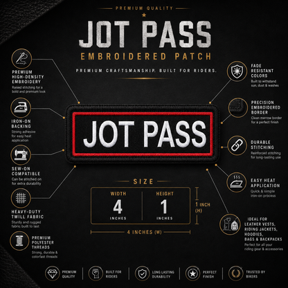 Jot Pass Expedition Embroidery Patch – 1 × 4 Inches