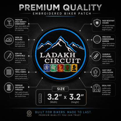 Ladakh Circuit Expedition Embroidery Patch – 3 × 3 Inches