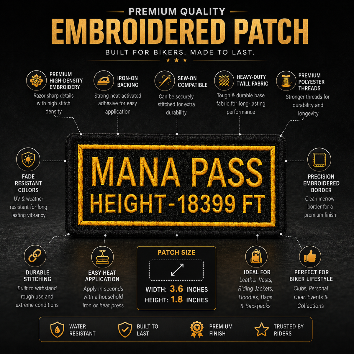 Mana Pass Expedition Embroidery Patch – 1.8 × 3.6 Inches