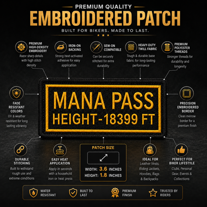 Mana Pass Expedition Embroidery Patch – 1.8 × 3.6 Inches