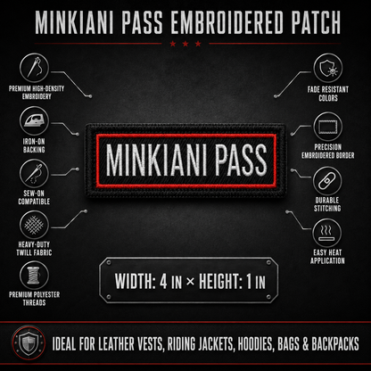 Minkiani Pass Expedition Embroidery Patch – 1 × 4 Inches