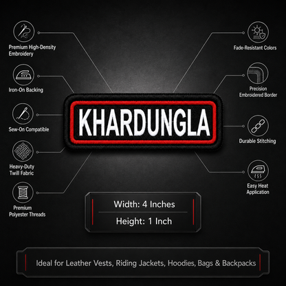 Khardung La Expedition Embroidery Patch – 1 × 4 Inches