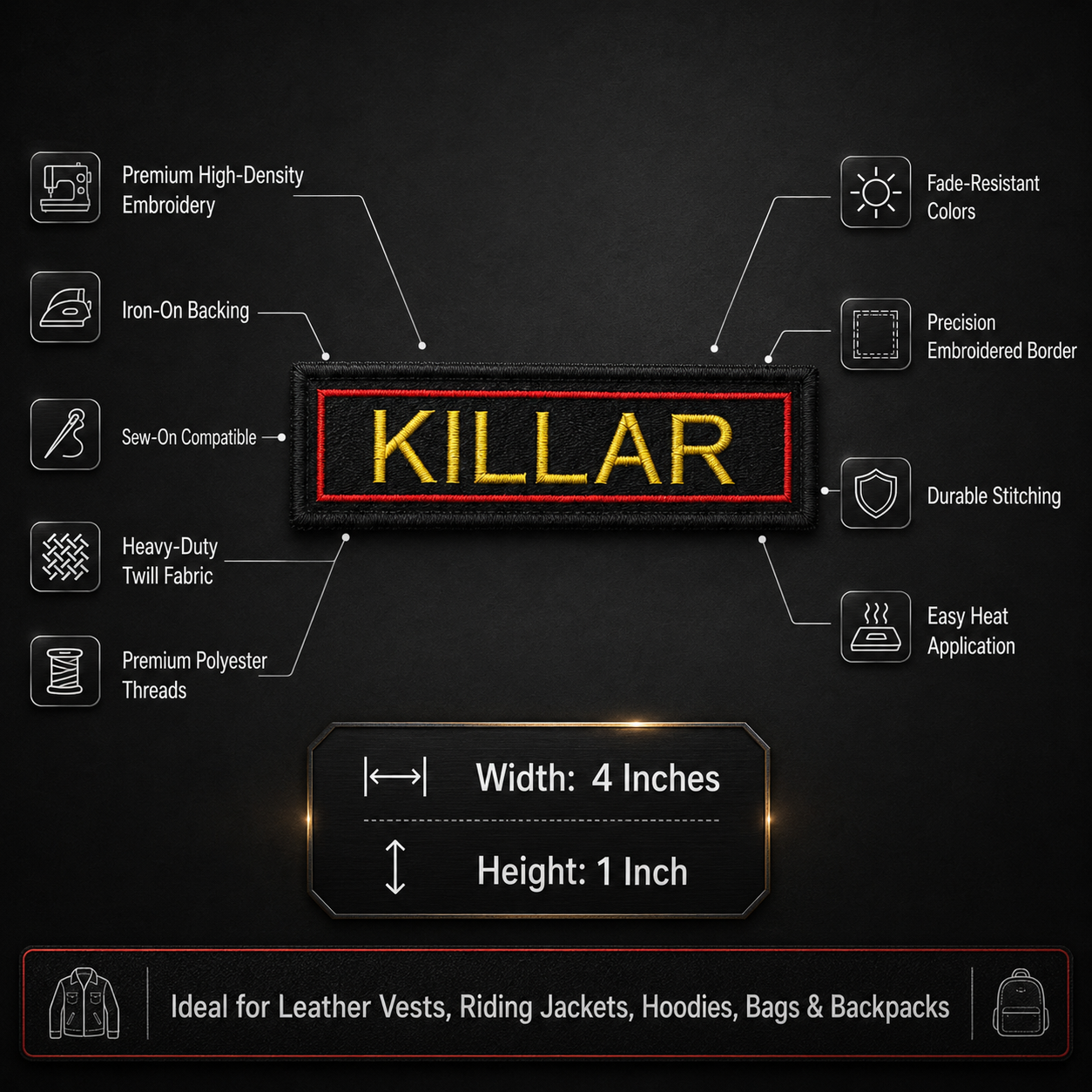 Killar Expedition Embroidery Patch – 1 × 4 Inches