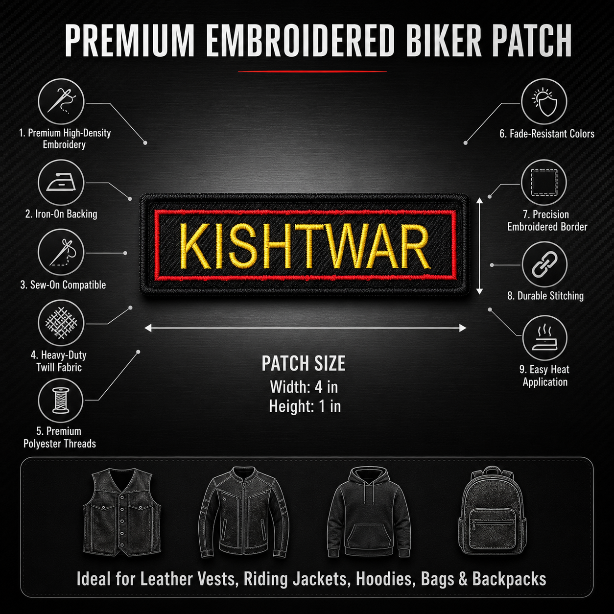 Kishtwar Expedition Embroidery Patch – 1 × 4 Inches