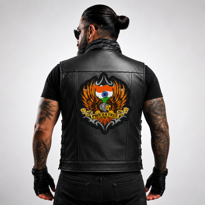 Proud & Free Back Premium Embroidered Biker Patch | Iron-On & Sew-On | 11 × 9.5 Inches