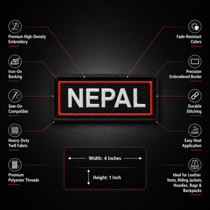 Nepal Expedition Embroidery Patch – 1 × 4 Inches