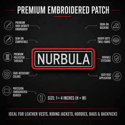Nurbula Expedition Embroidery Patch – 1 × 4 Inches