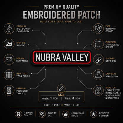 Nubra Valley Expedition Embroidery Patch – 1 × 4 Inches