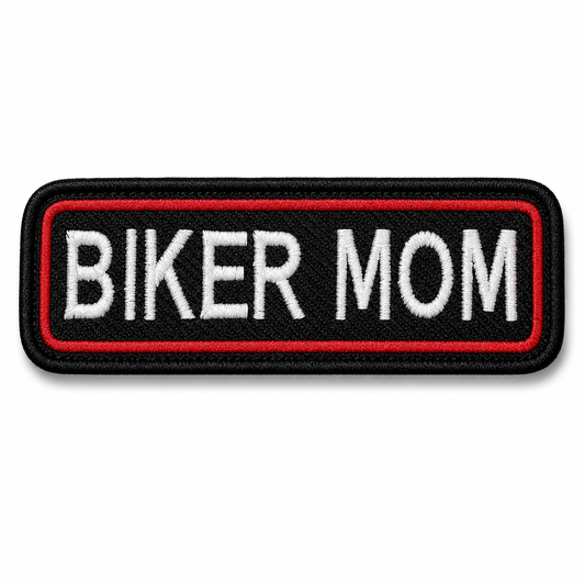 Biker Mom Expedition Embroidery Patch – 1 × 4