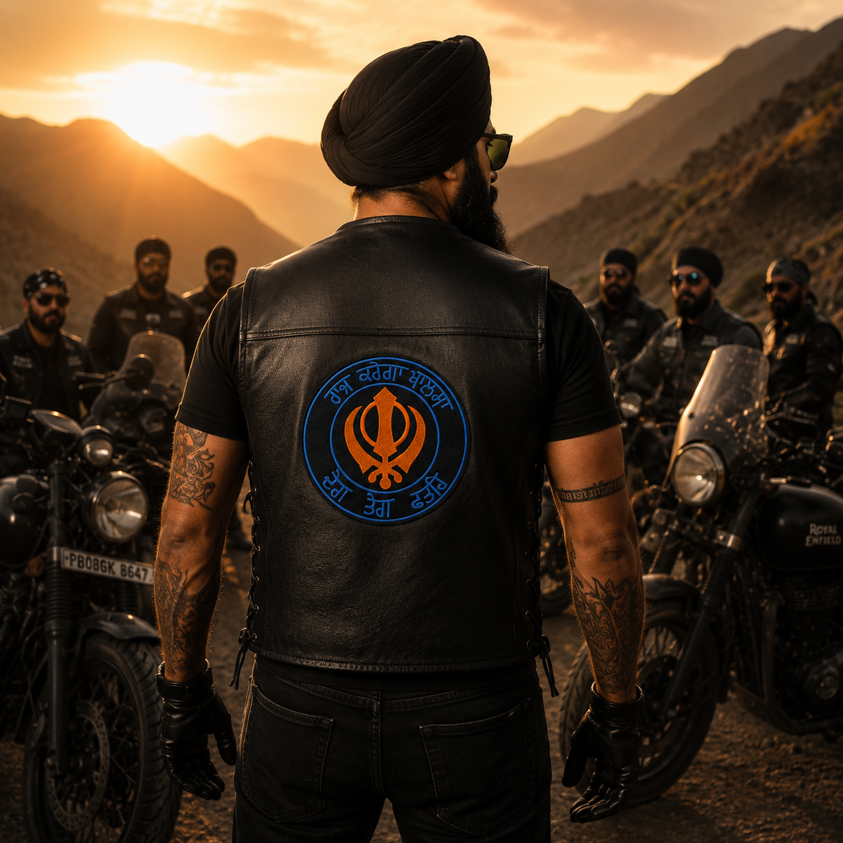 Raj Karega Khalsa Back Premium Embroidered Patch | Iron-On & Sew-On | 12 × 12 Inches