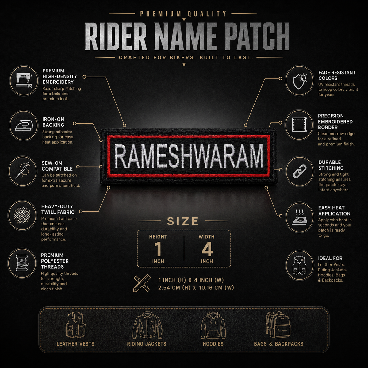 Rameshwaram Expedition Embroidery Patch – 1 × 4 Inches
