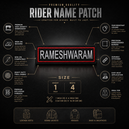 Rameshwaram Expedition Embroidery Patch – 1 × 4 Inches