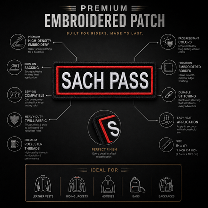 Sach Pass Expedition Embroidery Patch – 1 × 4 Inches