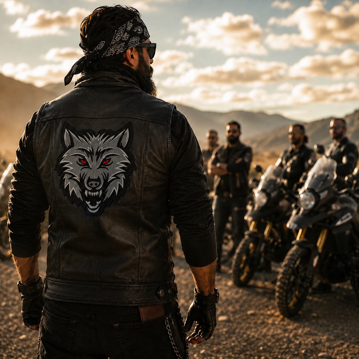 Wolf Logo Back Patch Embroidered 10*6 inches