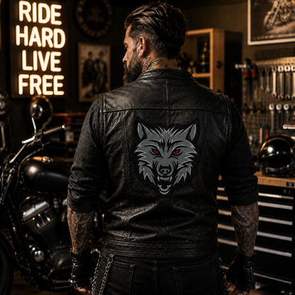 Wolf Logo Back Patch Embroidered 10*6 inches