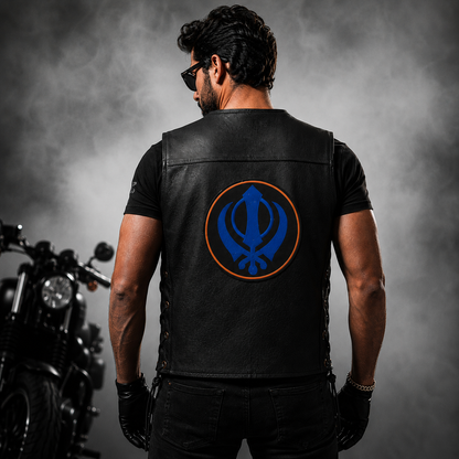 Khanda Big Back Patch Embroidered 8 inches