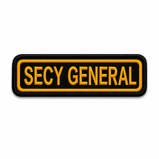 Secy General Front Embroidery Patch, 5.5*1.5 inches
