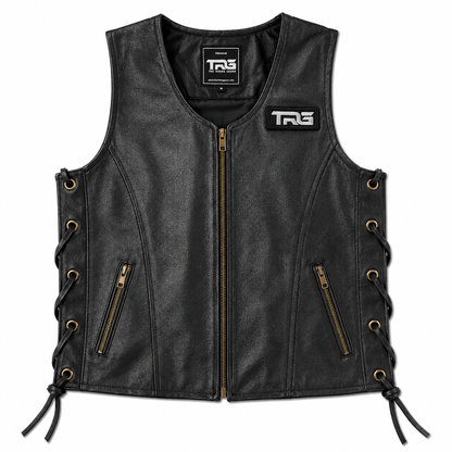 Trg015 Pure Leather Riding Vest Ladies
