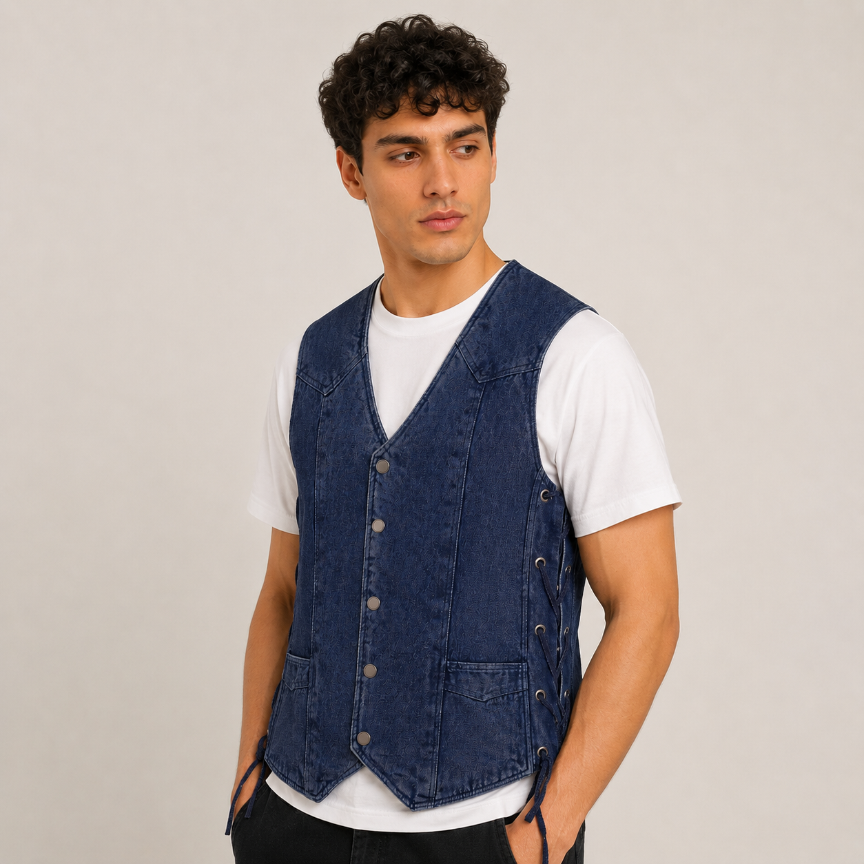Trg09  Denim Riding Vest