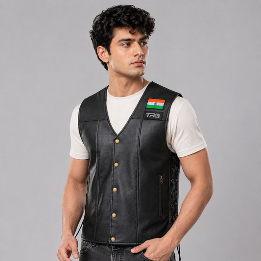 Trg05 faux/synthetic leather riding vest
