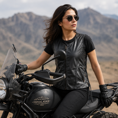 Trg015 Pure Leather Riding Vest Ladies