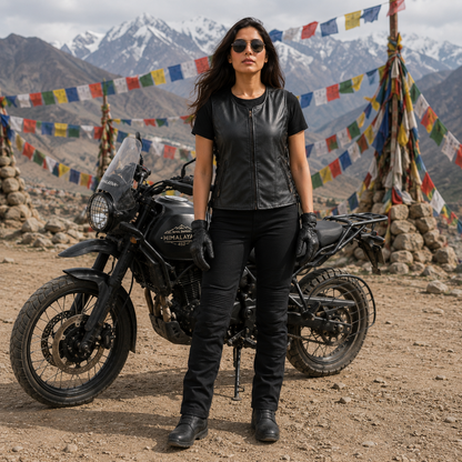 Trg015 Pure Leather Riding Vest Ladies
