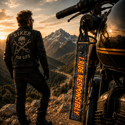 I Ride Responsibly Keychain
