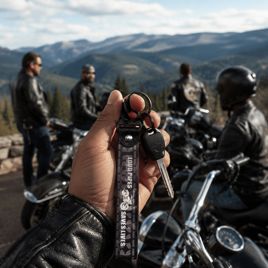 Loud Pipes Save Lives Keychain (8 × 1 Inch)