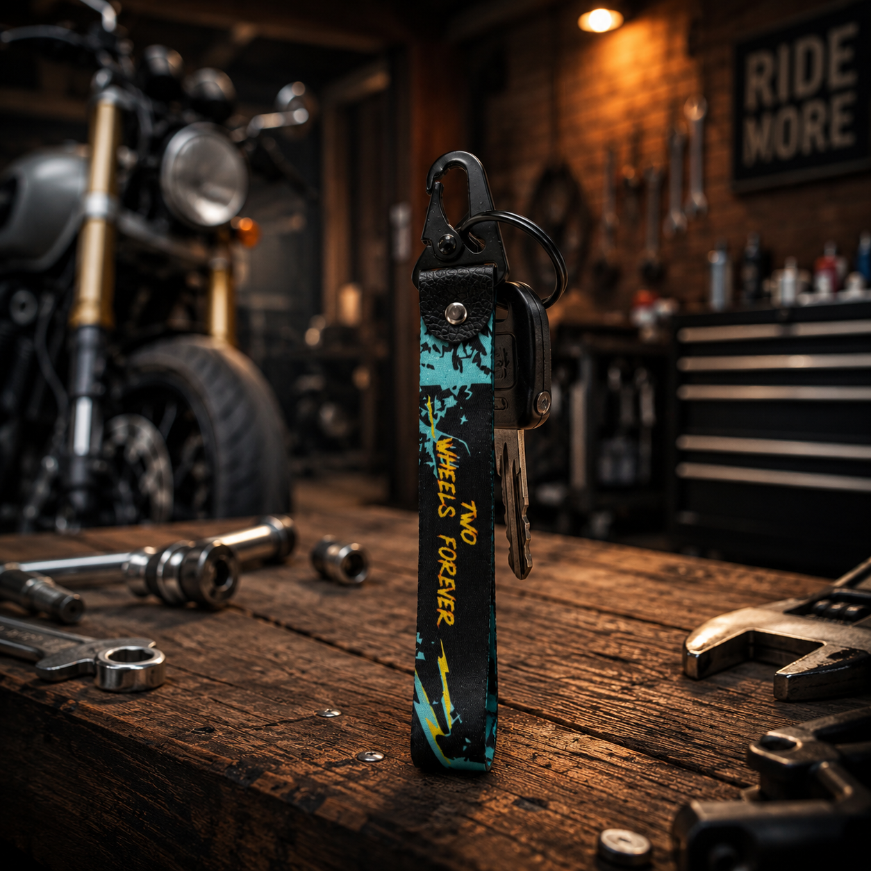 Two Wheels Forever Keychain