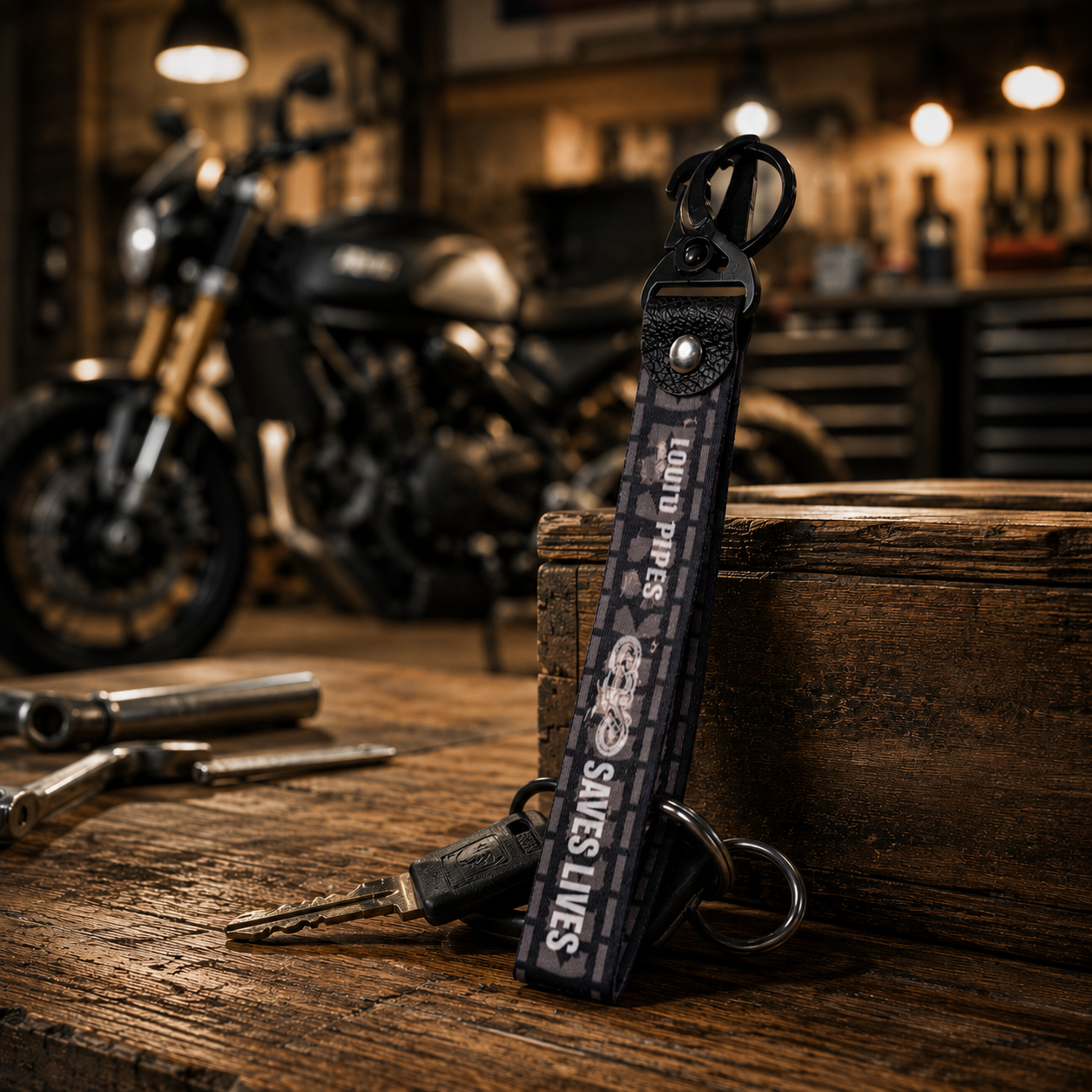 Loud Pipes Save Lives Keychain