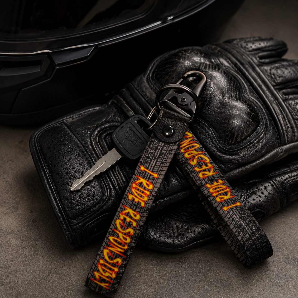 I Ride Responsibly Keychain