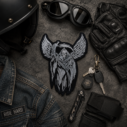 Angel Back Premium Embroidered Patch | Iron-On & Sew-On | 11 × 8.5 Inches