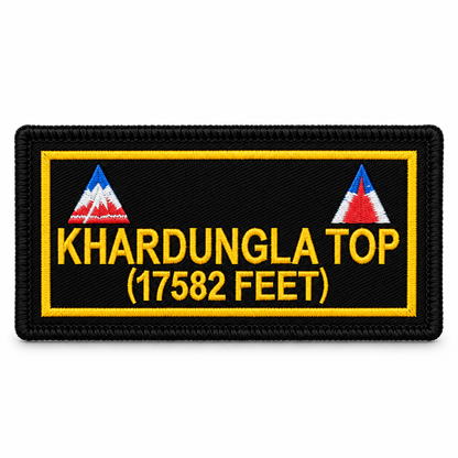 Khardungla Top (17582 Feet) Expedition Embroidered Patch – 4 × 2 Inches
