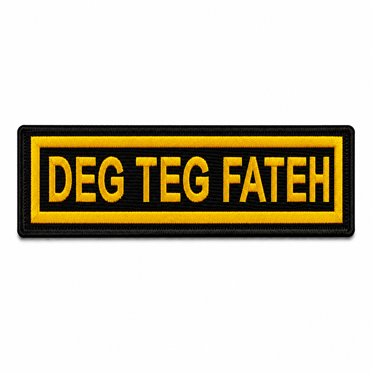 Deg Teg Fateh Biker Embroidery Patch – 1 × 5 Inches