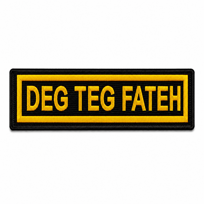 Deg Teg Fateh Biker Embroidery Patch – 1 × 5 Inches
