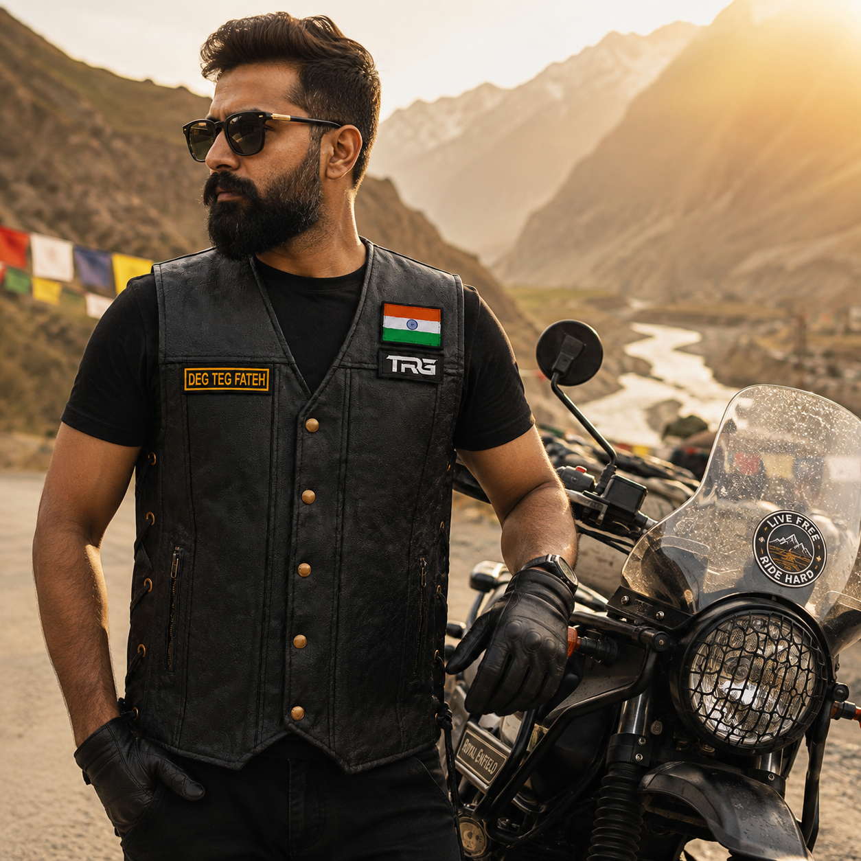 Deg Teg Fateh Biker Embroidery Patch – 1 × 5 Inches