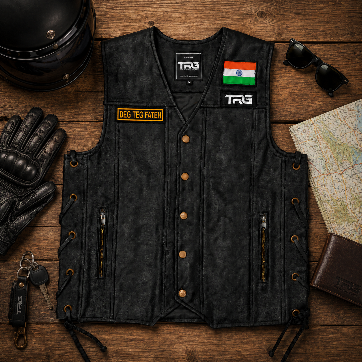 Deg Teg Fateh Biker Embroidery Patch – 1 × 5 Inches