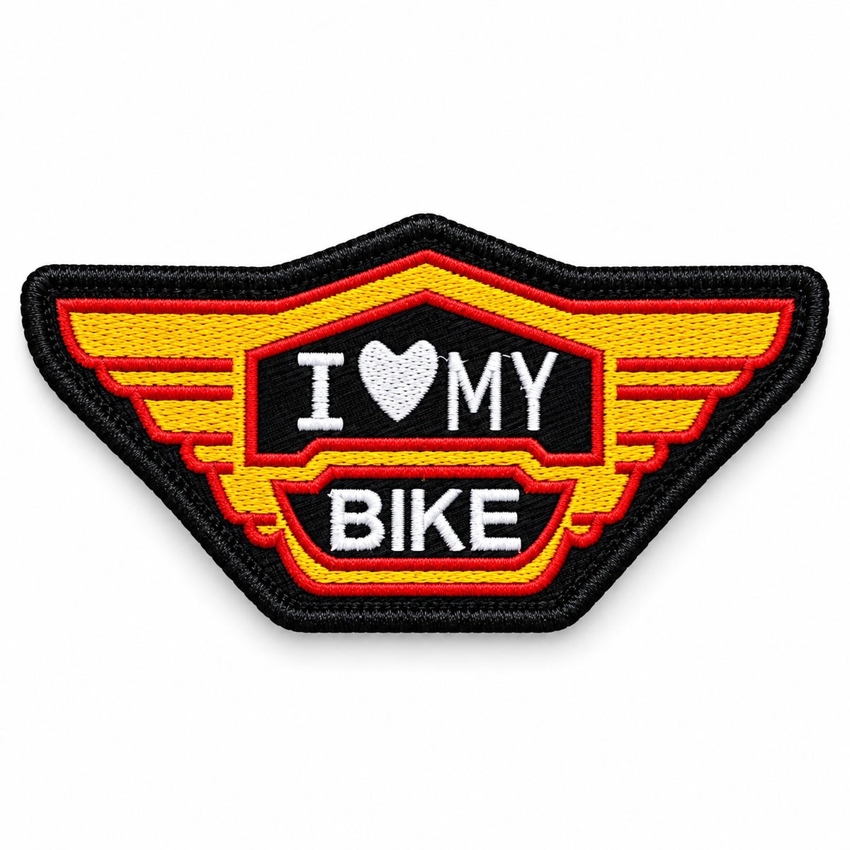 I Love My Bike Premium Embroidered Biker Patch | Iron-On & Sew-On | 2 × 4 Inches