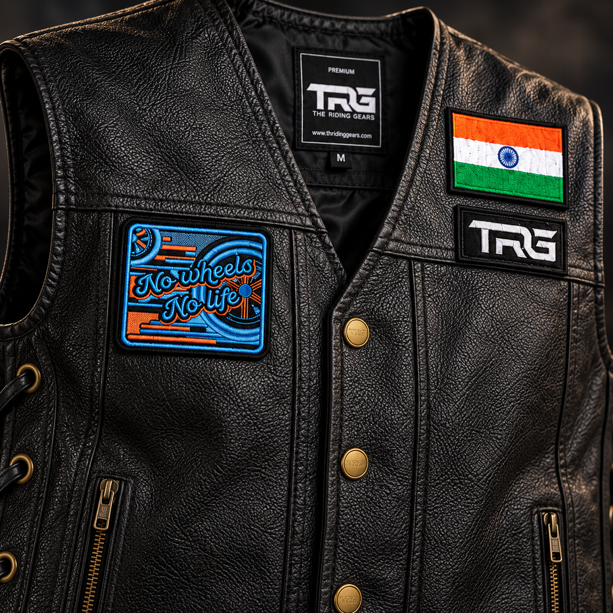 No Wheel No Life Premium Embroidered Biker Patch | Iron-On & Sew-On | 2.95 × 3.23 Inches