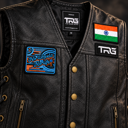No Wheel No Life Premium Embroidered Biker Patch | Iron-On & Sew-On | 2.95 × 3.23 Inches